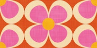 Groovy Geometric Floral Pink Orange Red ταπετσαρία