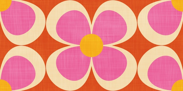 Groovy Geometric Floral Pink Orange Red