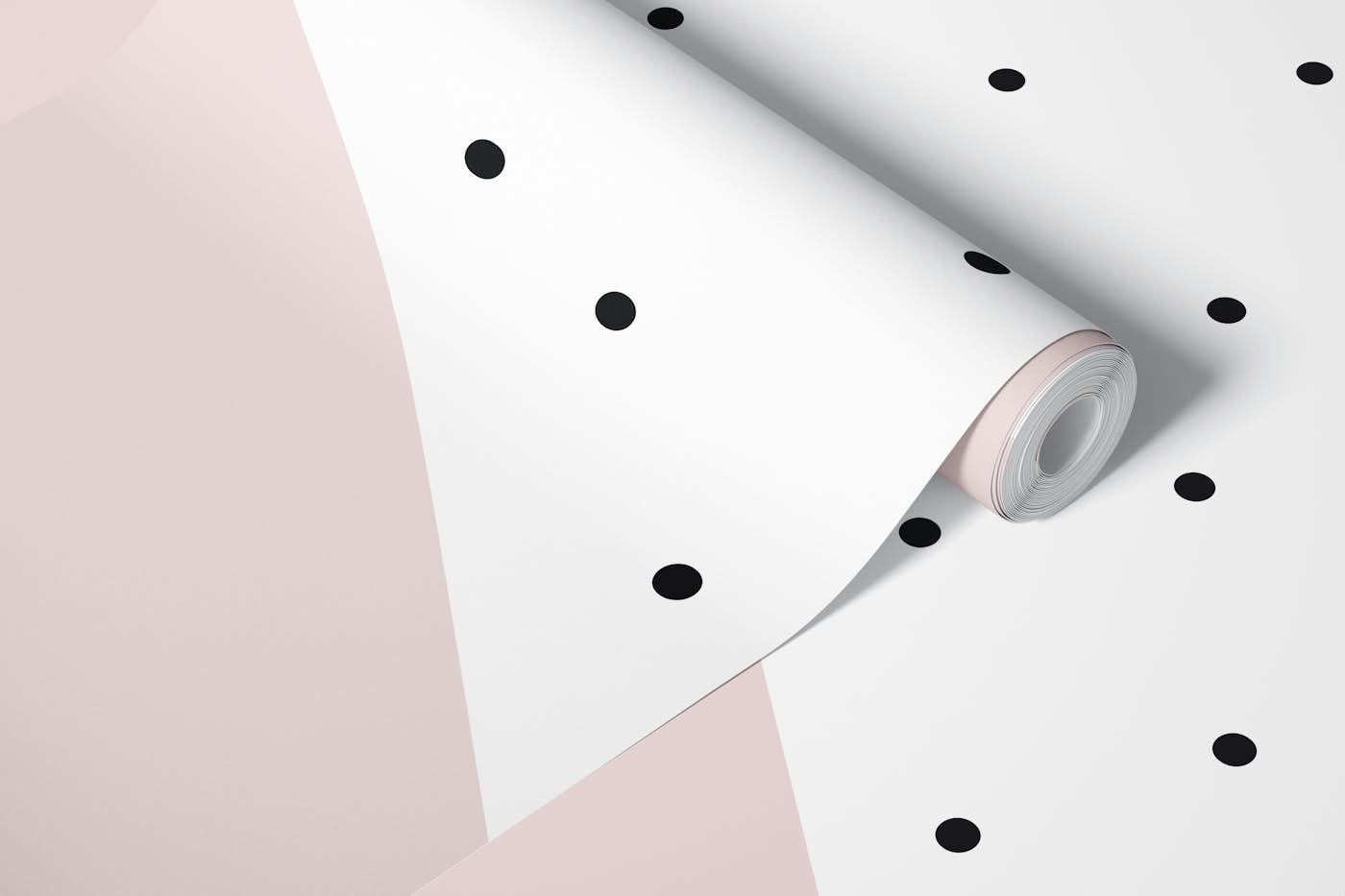 Geometric Pink Polka Dots wallpaper roll