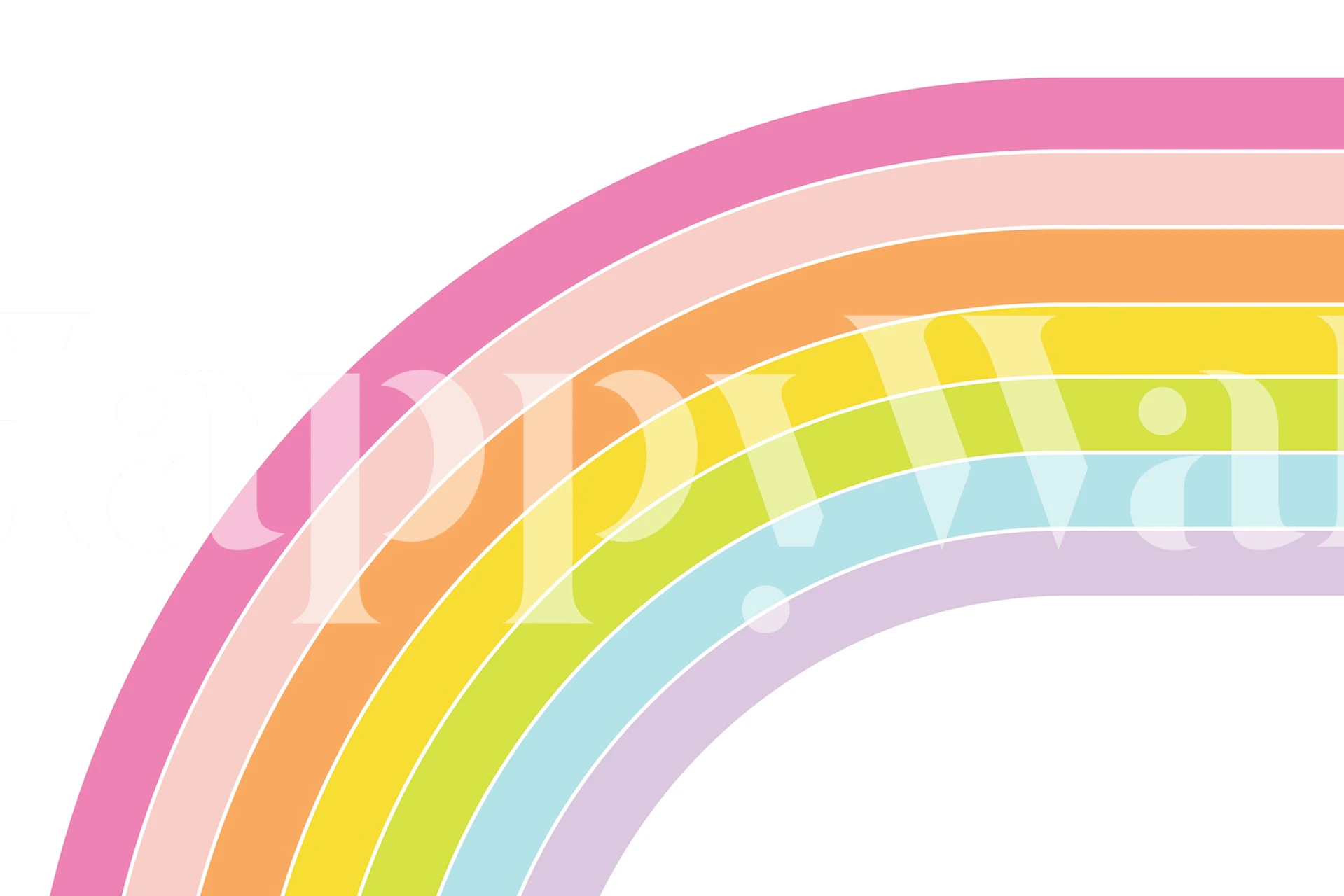Pastellfärgad regnbåge tapet för heminredning