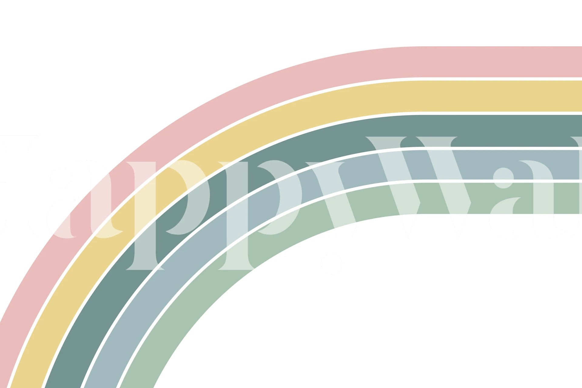 Pastel rainbow arch pattern with pink, yellow, blue, green stripes wallpaper