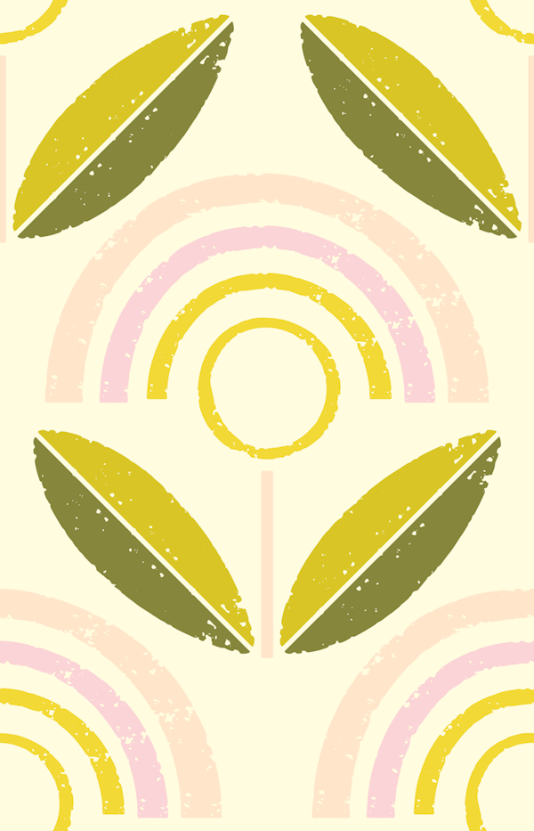 Lime Mod Sunflower- Mid Century Floral