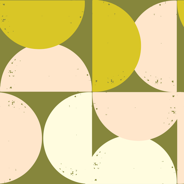 Mod Semi Circles Olive- Mid Century Shapes