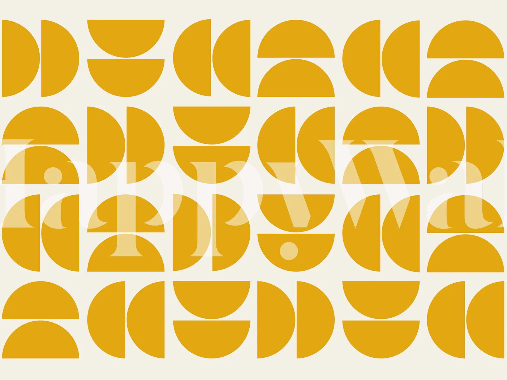 Yelow Zen Mid Century wallpaper in a room