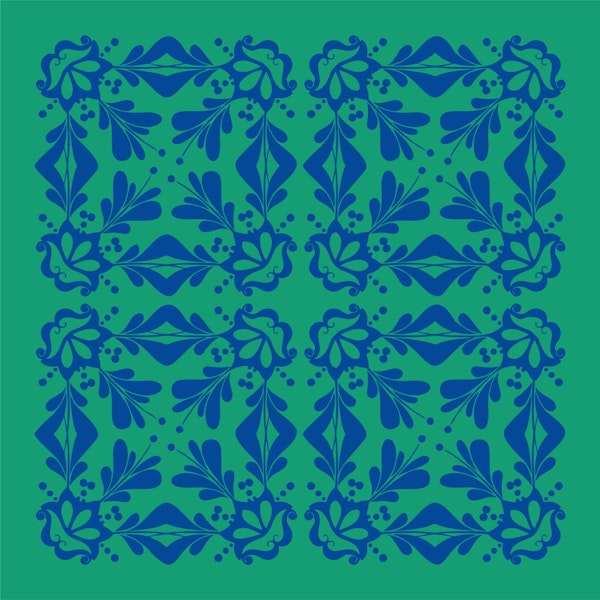 Indigo blue floral pattern