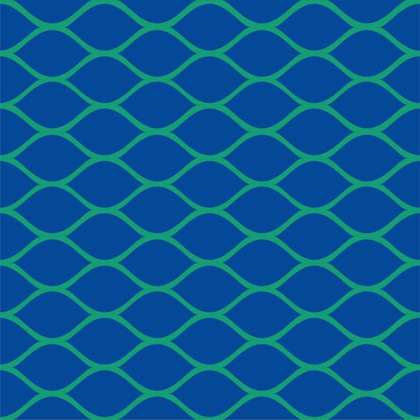 Cobalt blue ogee cat eye pattern