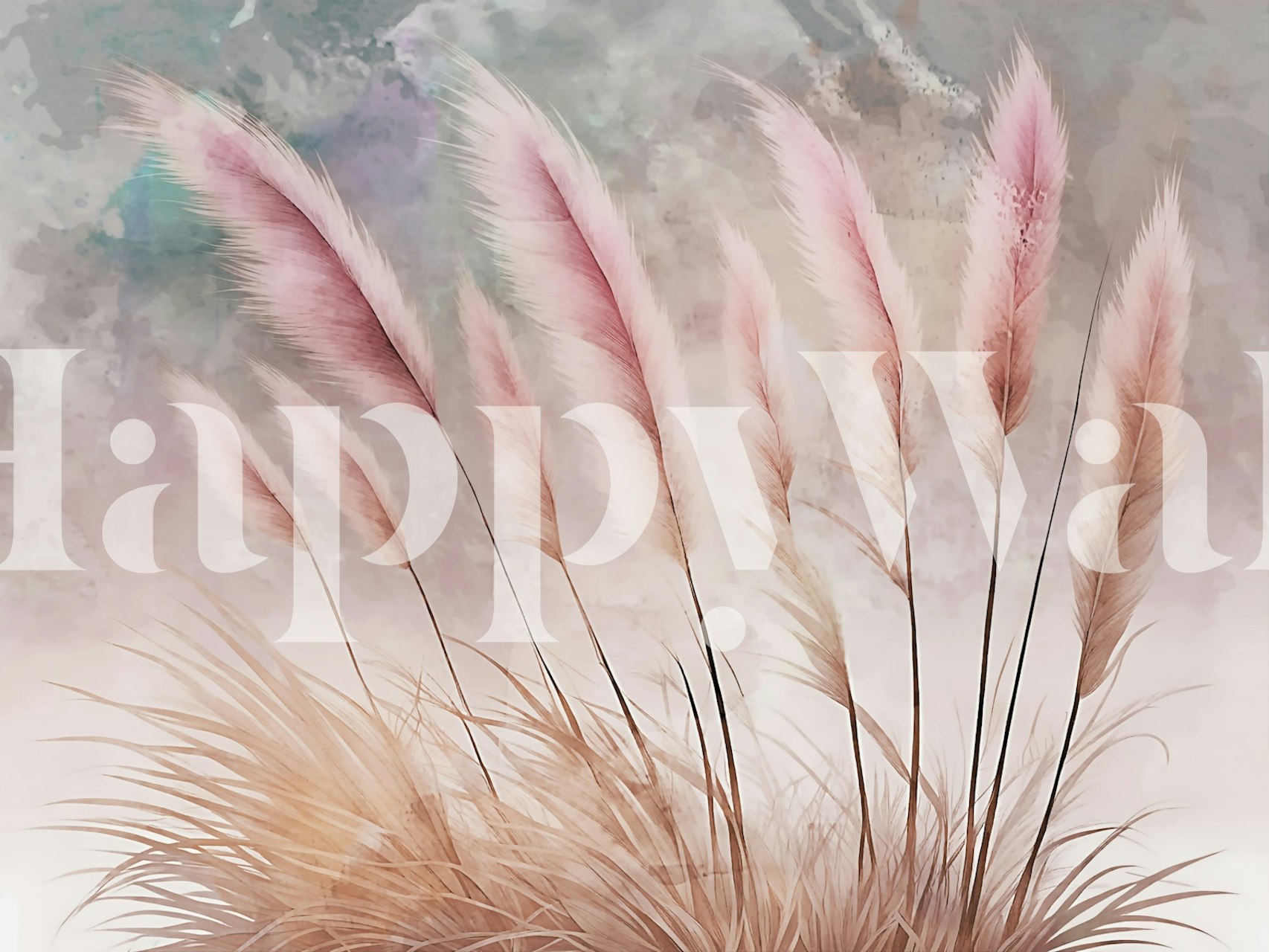 Boho Pampas Grass Field tapet i ett rum