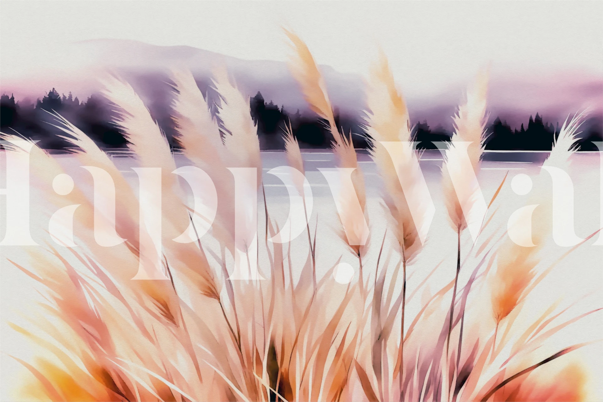 Tall grass in soft peach, cream, and brown tones, nature wallpaper
