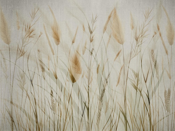 Serene Grass Field on Linen