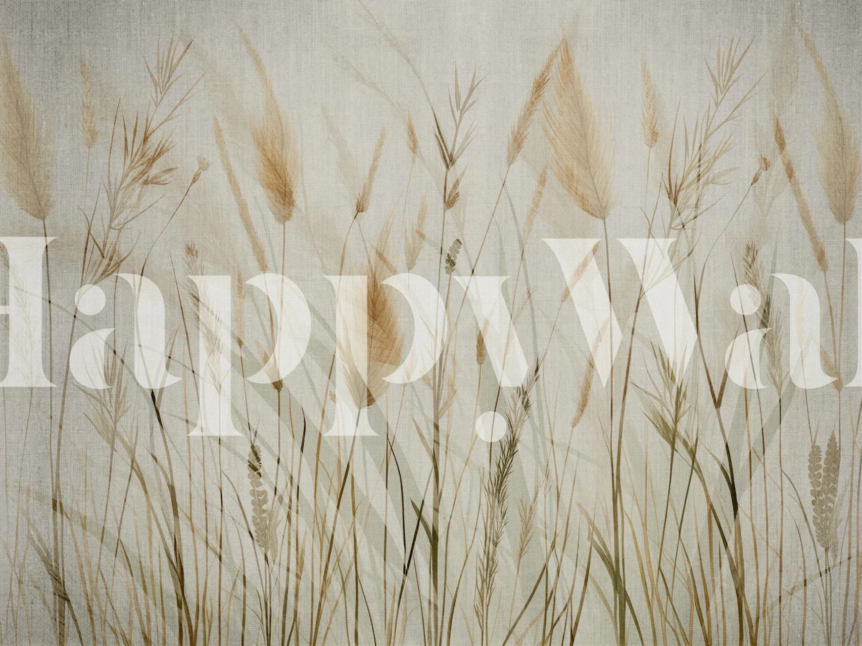 Serene grass field wallpaper in a room