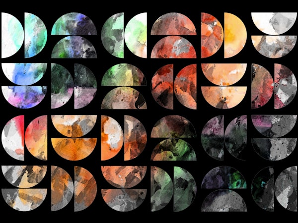 Mid Century Watercolor Grunge