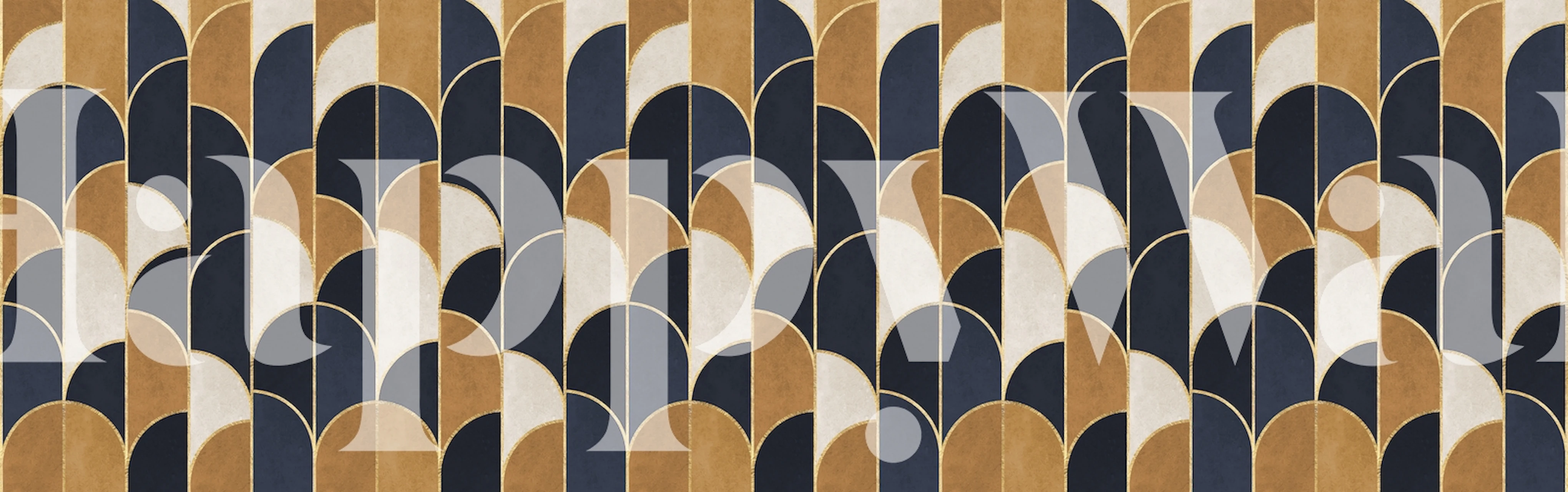 Wallpaper with watercolor shapes in a room