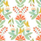Folk flowers orange mint