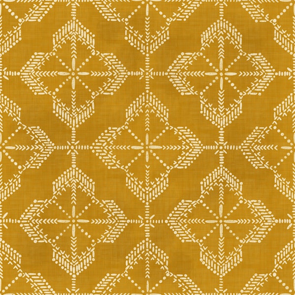 Mustard yellow boho tiles
