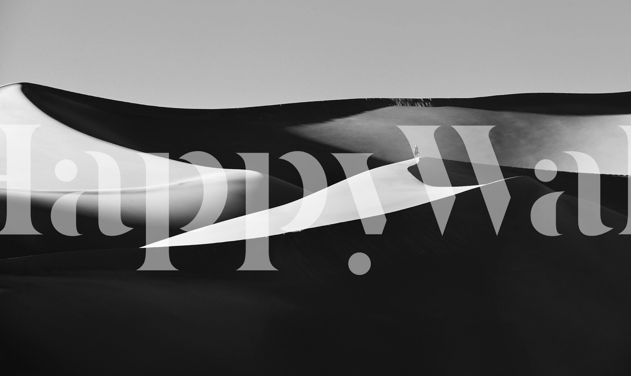 Black and white wallpaper design with dunes.