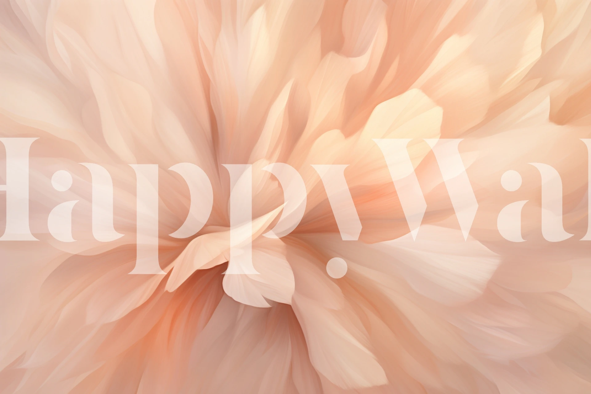 Abstract flower wallpaper in a room