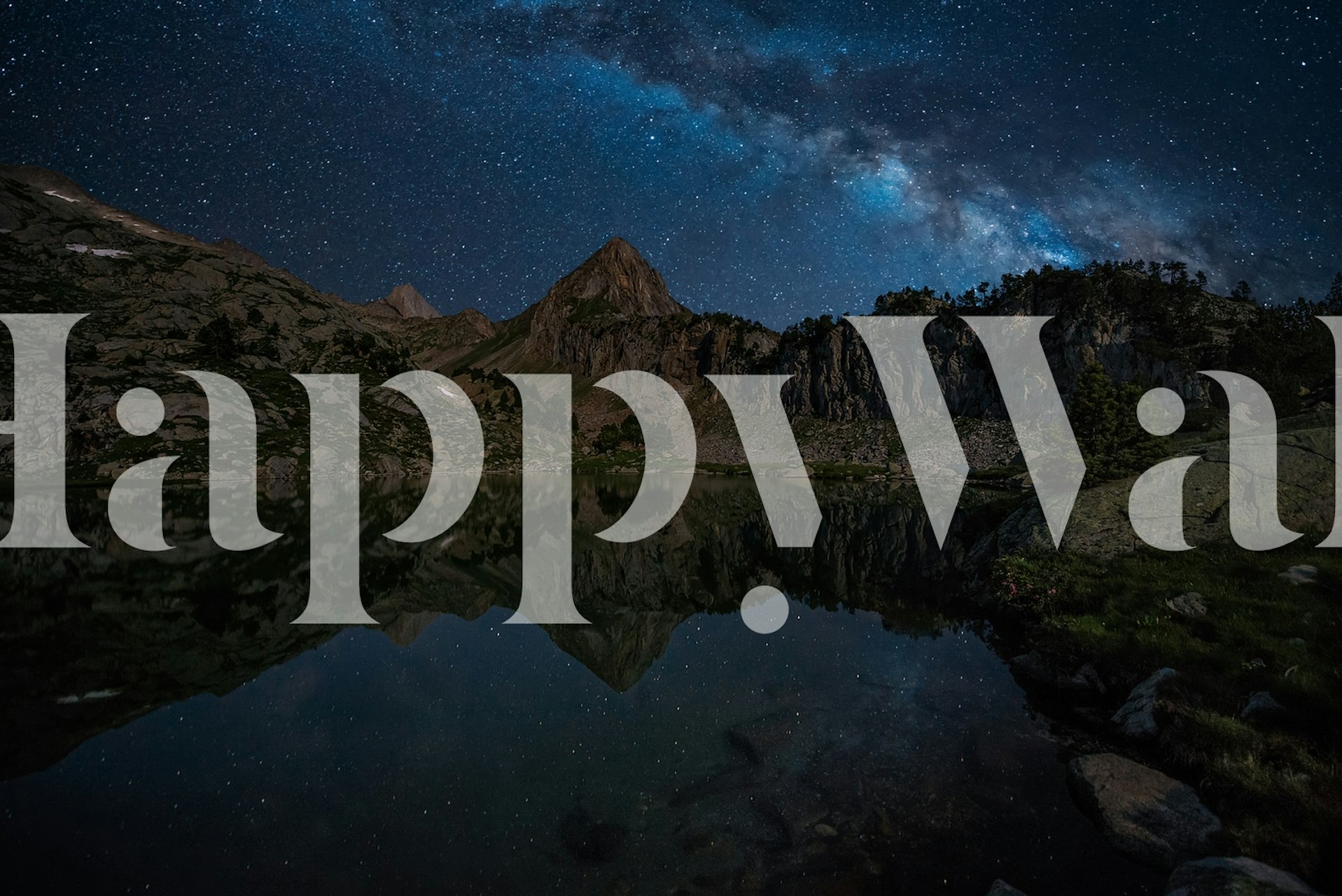 Fotomural cielo nocturno iluminado por las estrellas sobre un sereno lago de montaña
