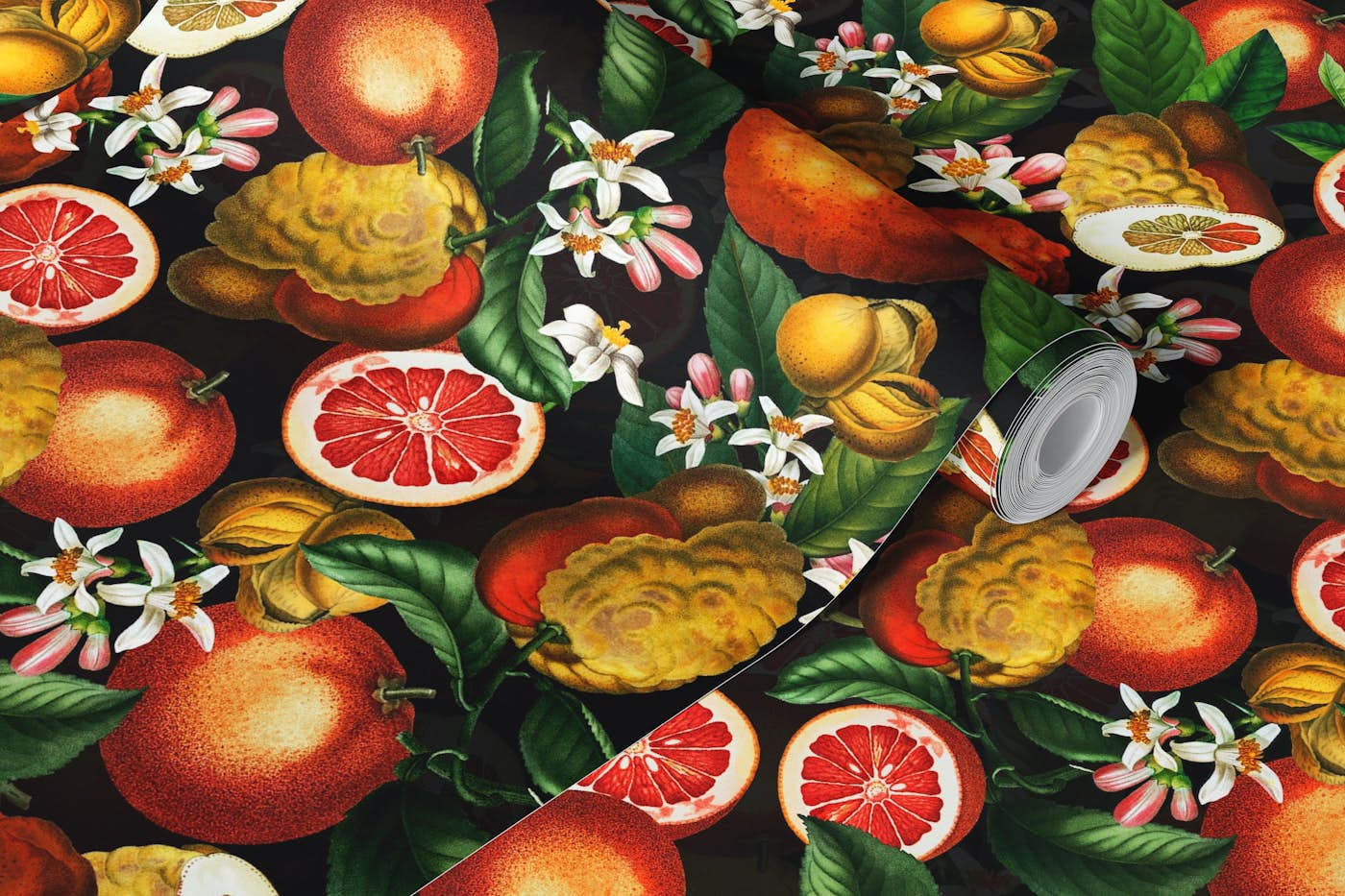 Vintage Lemon Midnight Garden wallpaper roll