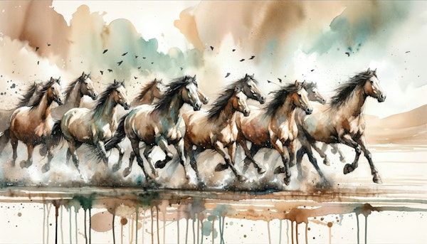 Running Horses Panorama