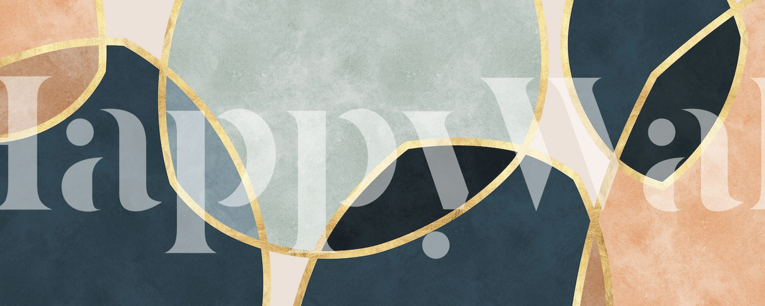 Papier peint Boho shapes 18 affiché dans une pièce