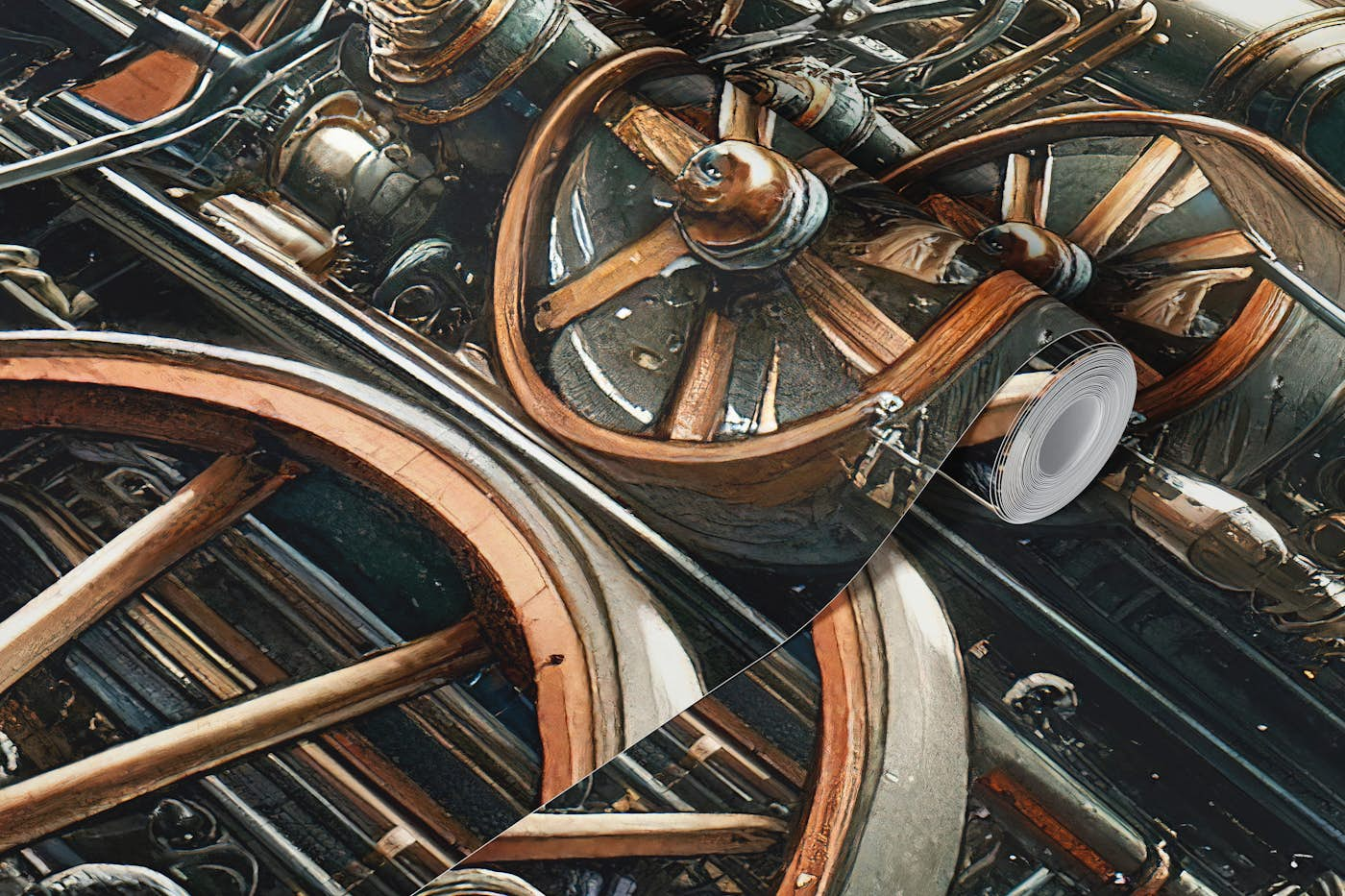 19th Century Motorized Innovation wallpaper roll