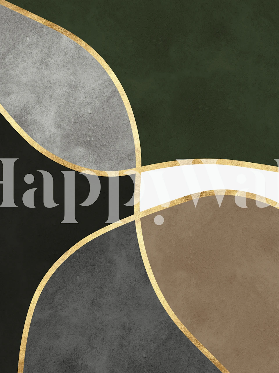 Geometric shapes in earthy tones with gold accents wallpaper