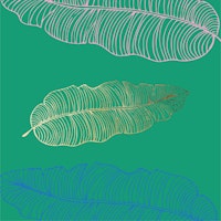 Jungle green palm leaves art tapet