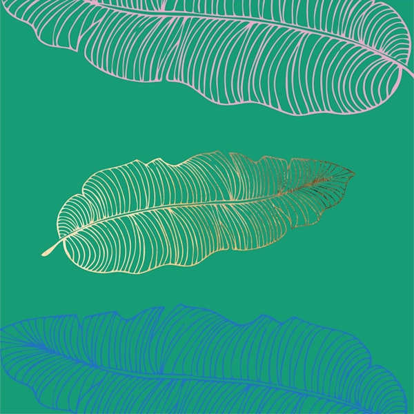 Jungle green palm leaves art