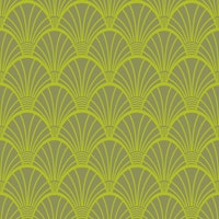FANDOM Art Deco Fan Scallop - Elegant Olive papiers peint