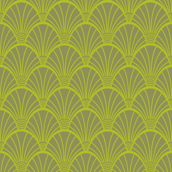 FANDOM Art Deco Fan Scallop - Elegant Olive