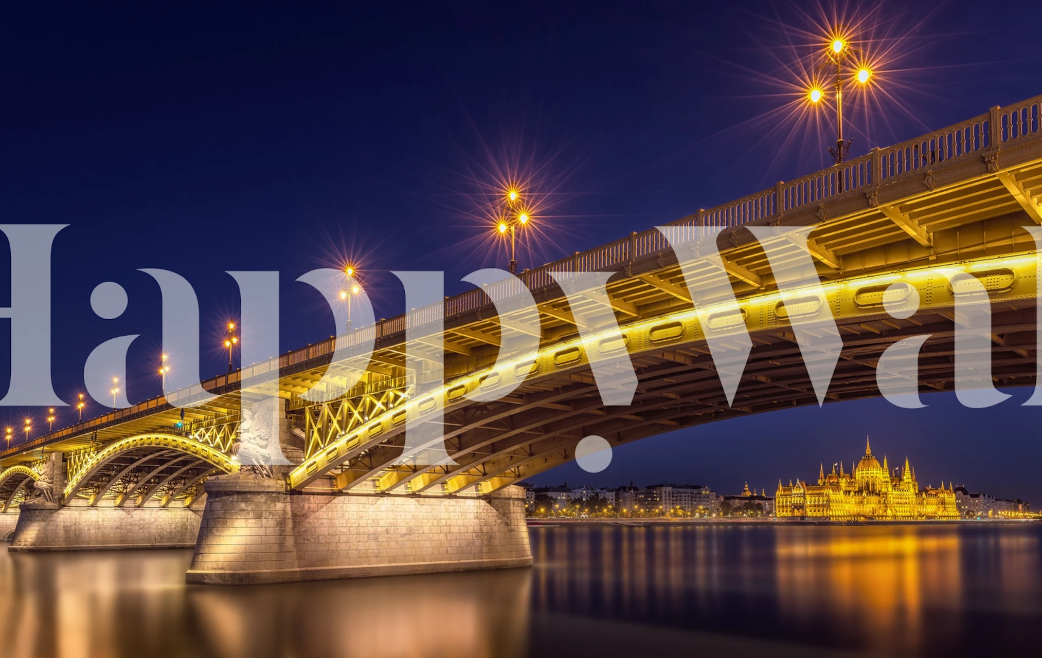 Wallpaper featuring a view of Budapest at night