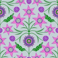 AUDREY Cottage Chintz Floral - Pink Purple tapeta