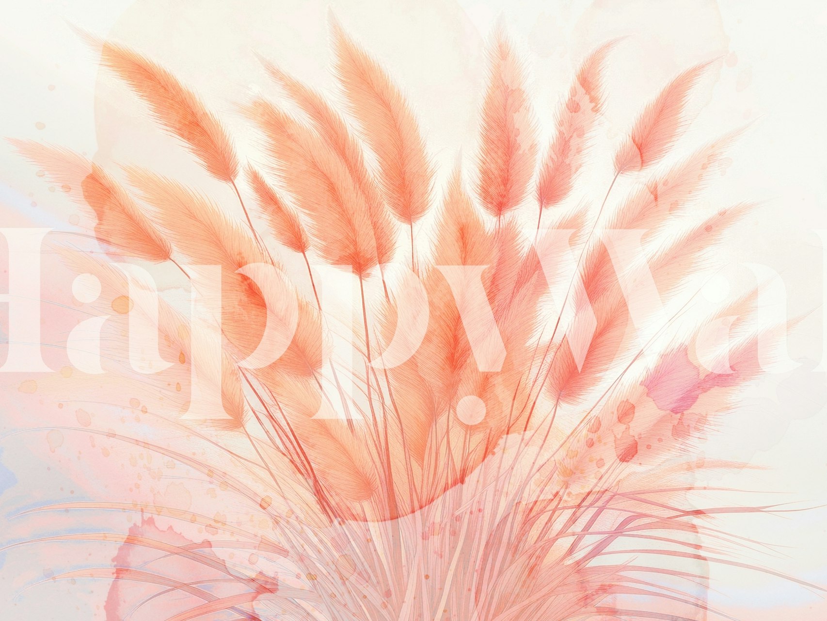 Papel pintado Japandi Pampas Grass en una habitación