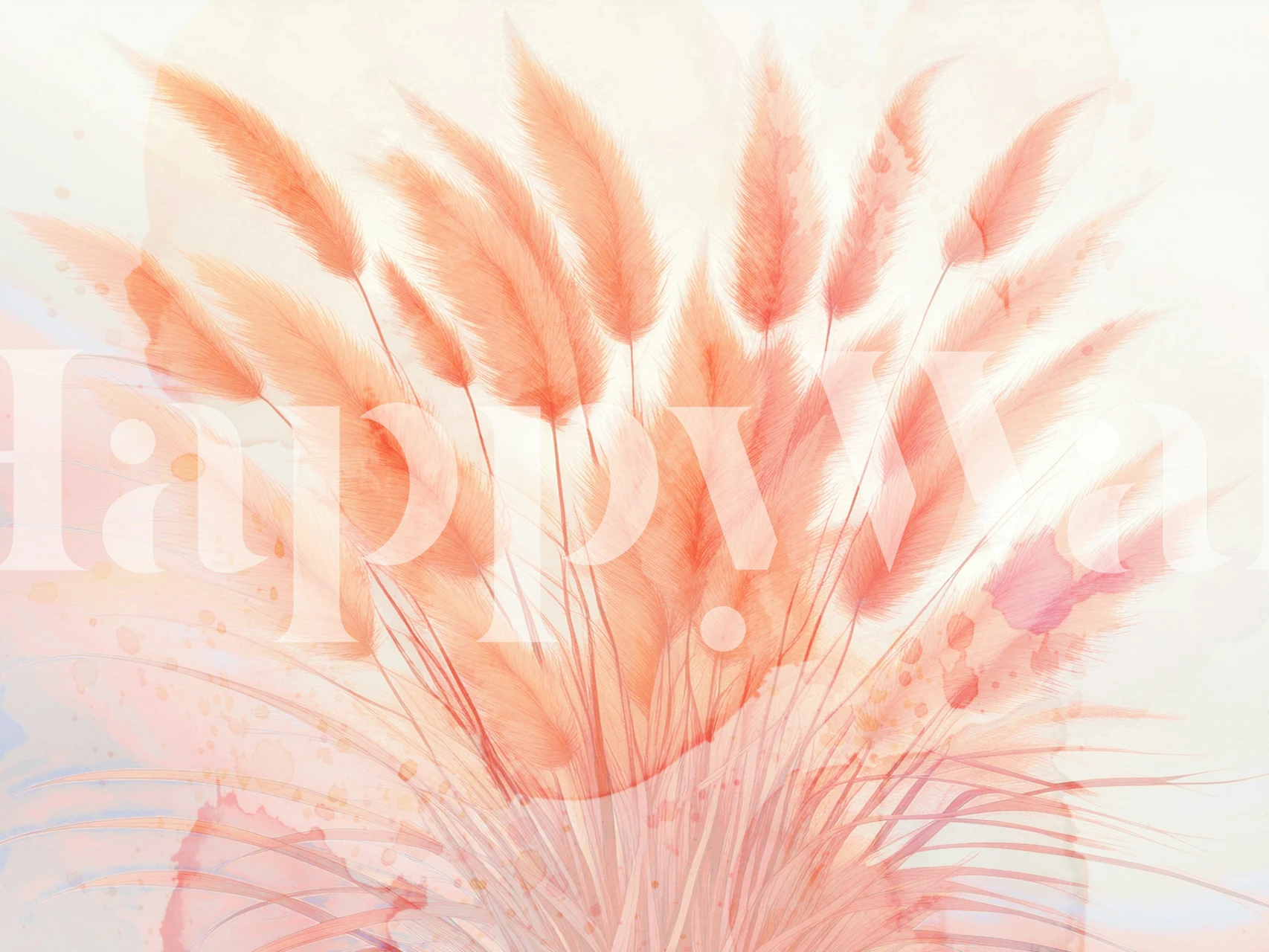 Tapeta Japandi Pampas Grass w pokoju