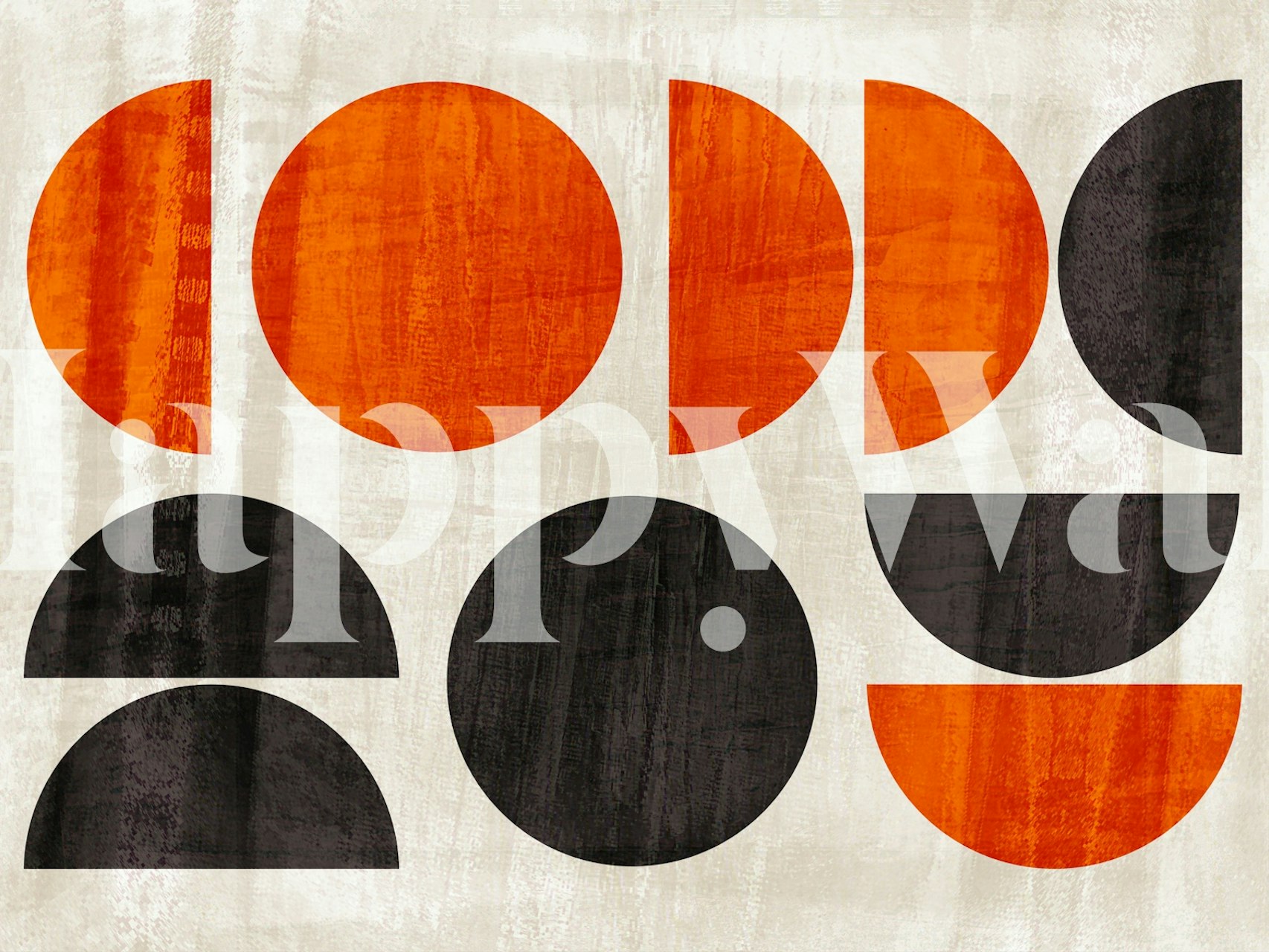 Mid Century Modern geometric wallpaper in room