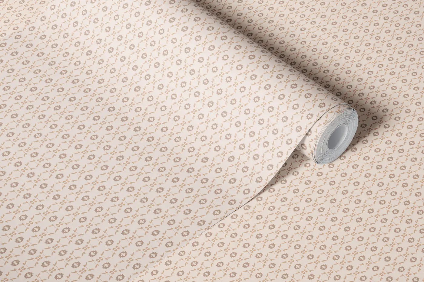 Minimalist abstract ornaments - neutral peach wallpaper roll