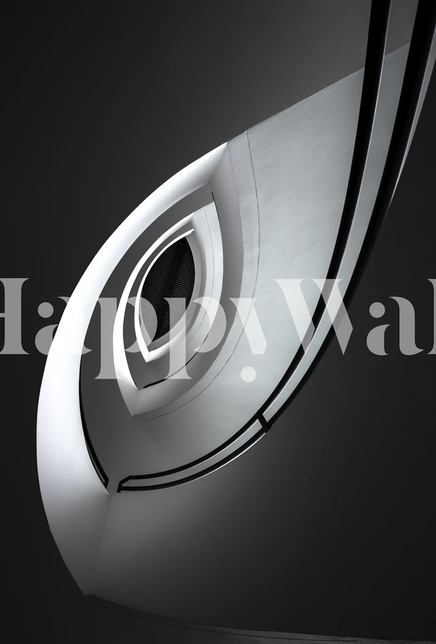 Abstract black and white spiral design wallpaper