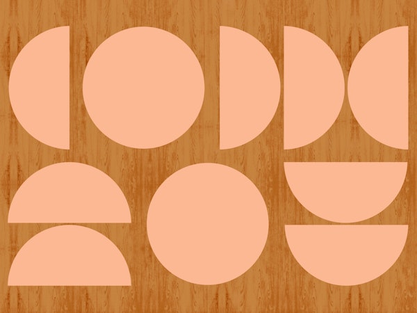 Peach Retro Art on Wood