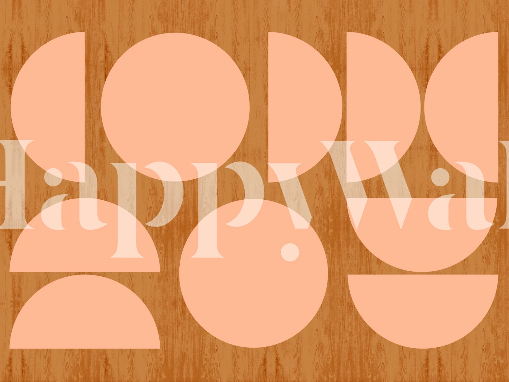 Peach Retro Art on Wood huoneessa
