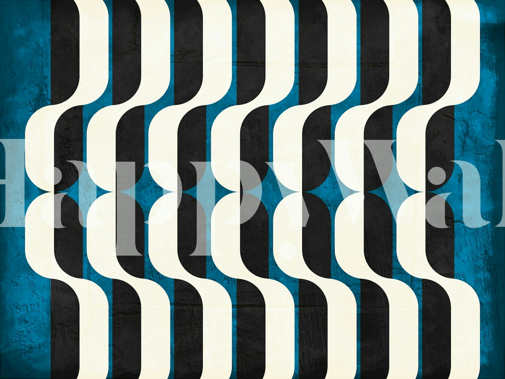 Black and blue geometric pattern wallpaper