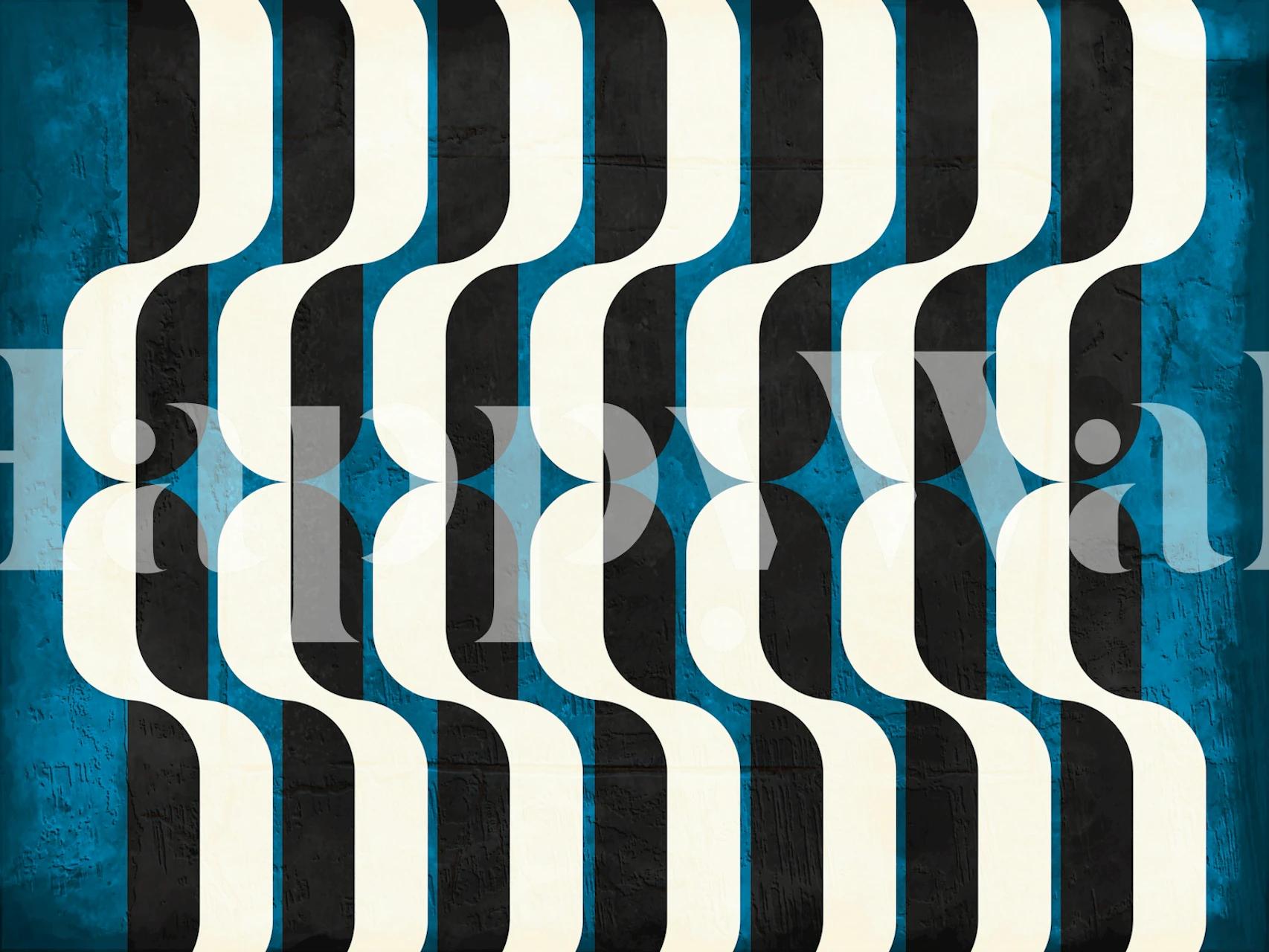 Black and blue geometric pattern wallpaper