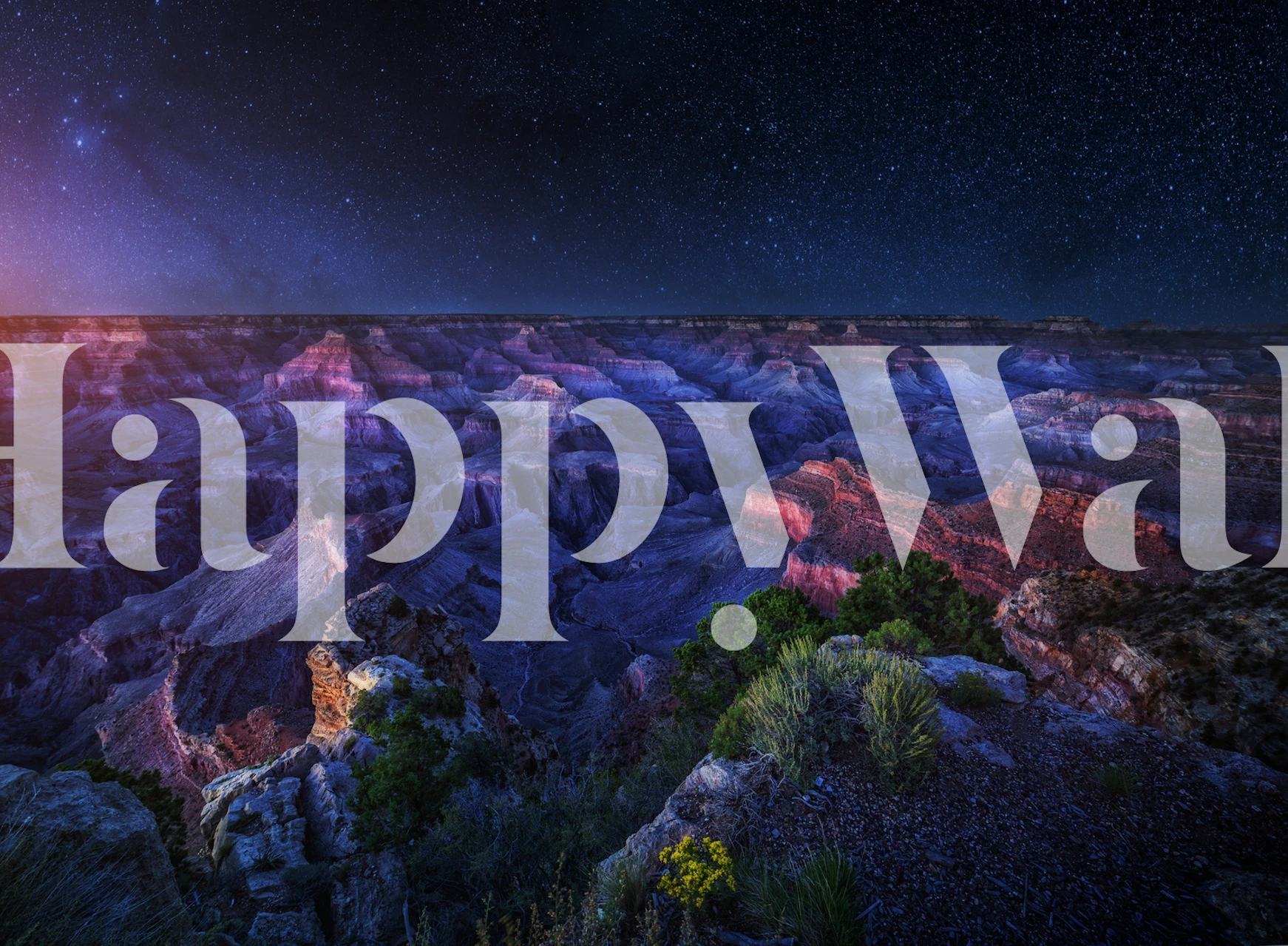 Grand Canyon under a starlit sky wall mural