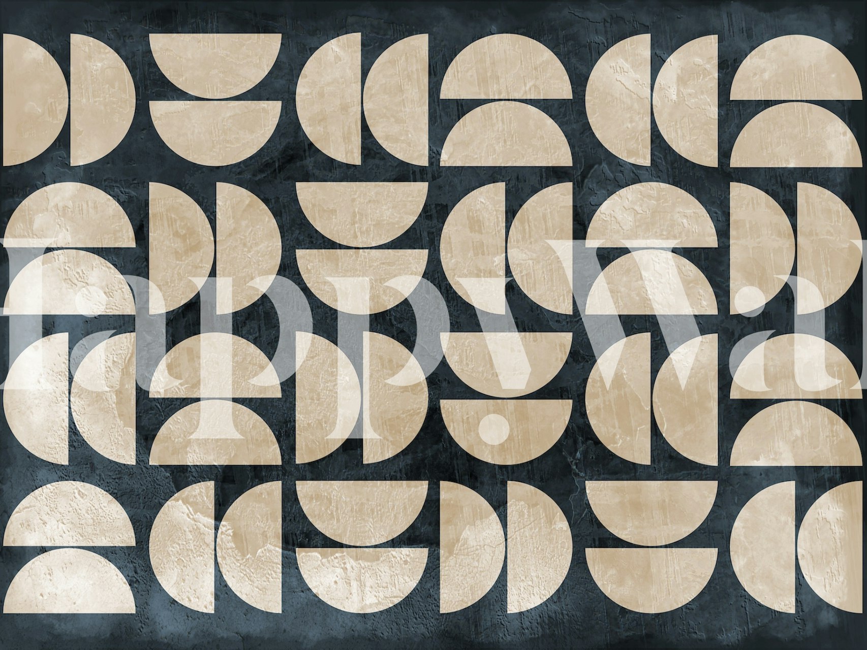 Mid Century Concrete Artwork wallpaper in a room