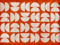 Red Mid Century Concrete Art behang