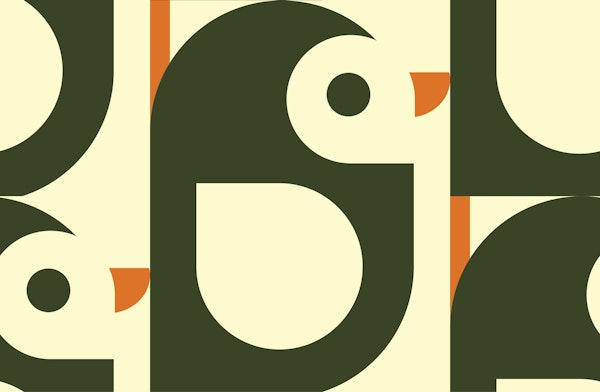 Geometric Bird Duck Black