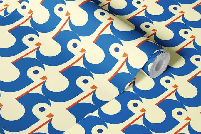 Geometric Bird Duckwallpaper roll