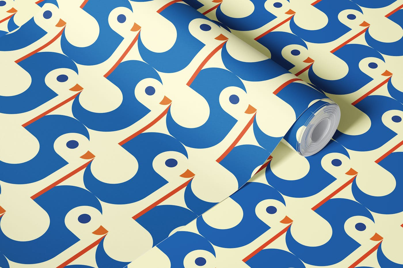 Geometric Bird Duck wallpaper roll