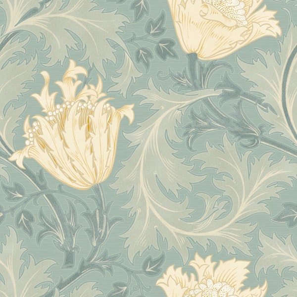 William Morris ANEMONE in mint cream