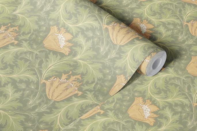 William Morris ANEMONE in sage green vanilawallpaper roll