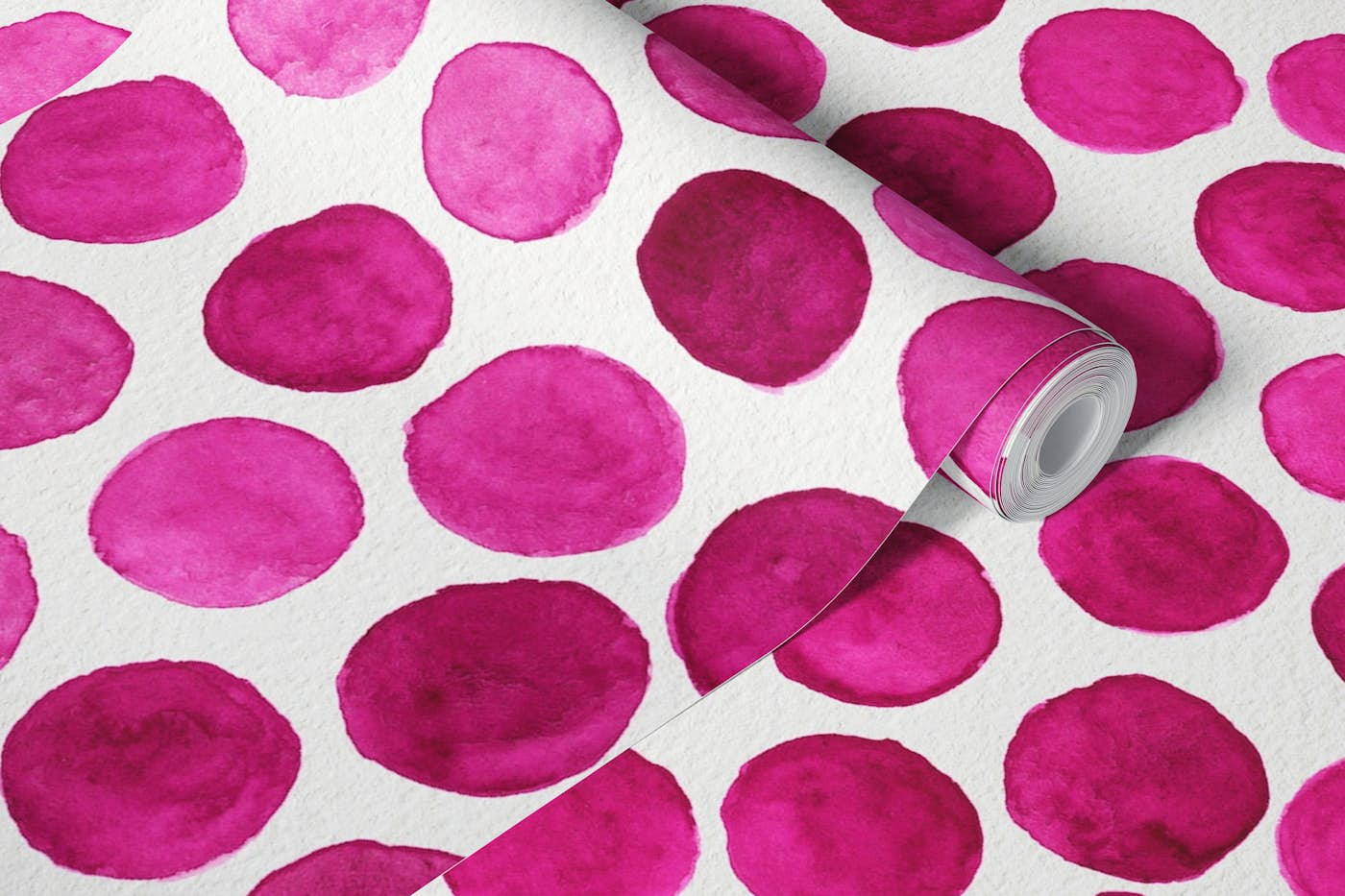 Watercolors Bubbles - Magenta wallpaper roll